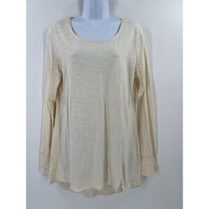 Prana Women‎ Size Medium Renewal Workshop Cream Long-Sleeve Lightweight Top